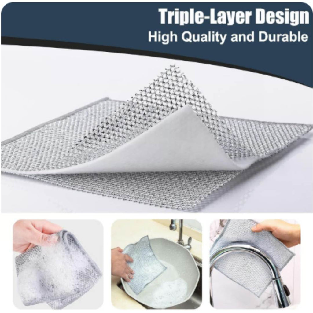 WIRE DRY NON-SCRATCH WIRE DISHCLOTH | REUSABLE KITCHEN CLEANING RAG