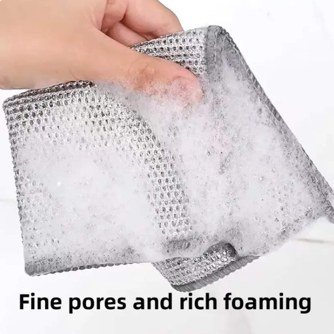 WIRE DRY NON-SCRATCH WIRE DISHCLOTH | REUSABLE KITCHEN CLEANING RAG