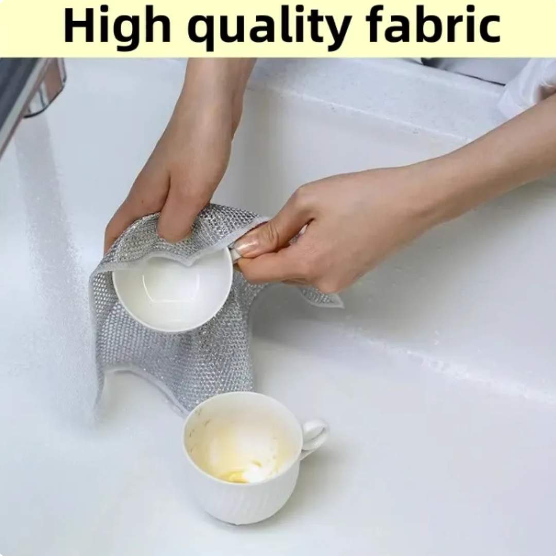 WIRE DRY NON-SCRATCH WIRE DISHCLOTH | REUSABLE KITCHEN CLEANING RAG
