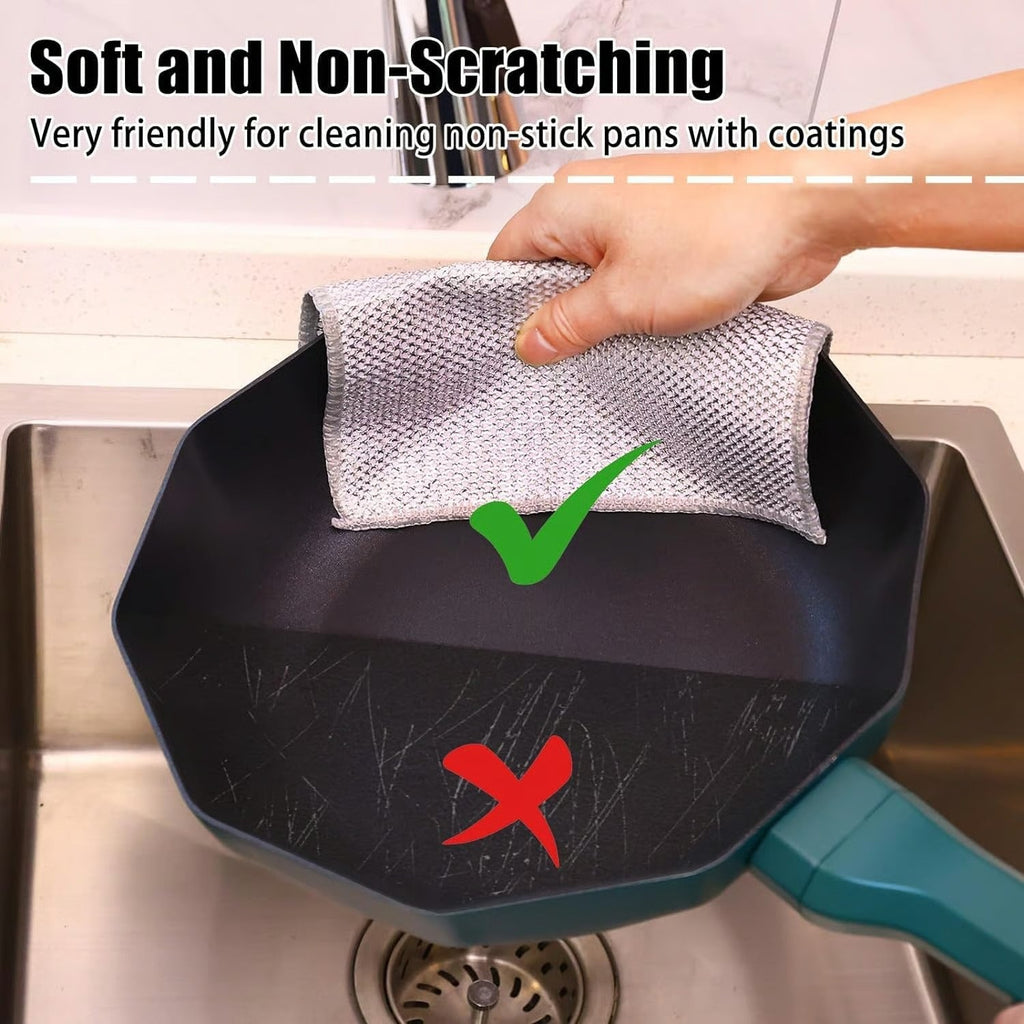 WIRE DRY NON-SCRATCH WIRE DISHCLOTH | REUSABLE KITCHEN CLEANING RAG